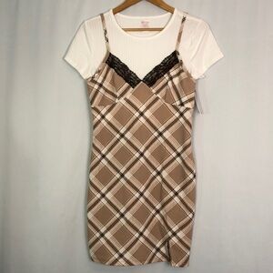NO BO NB TWOFER DRESS MOCHA DELIGHT 
Size L